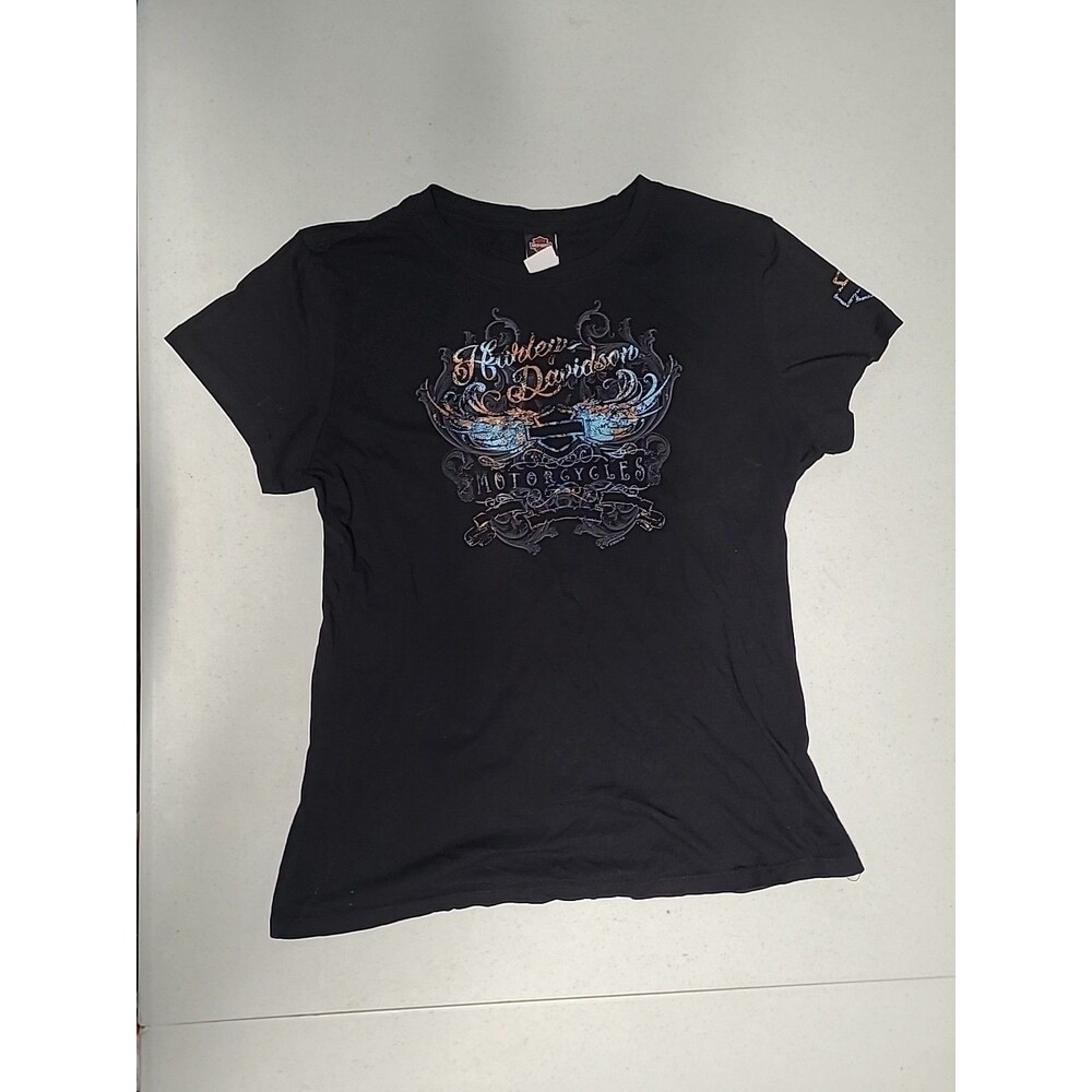 Harley-Davidson Women's Short Sleeve XL Black Ridge Runner Faribault, MN (CC23)